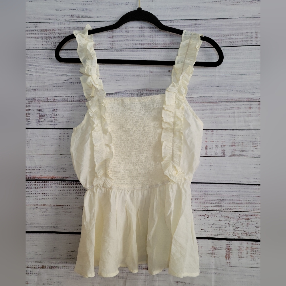 Glam M Smocked ruffled straps top